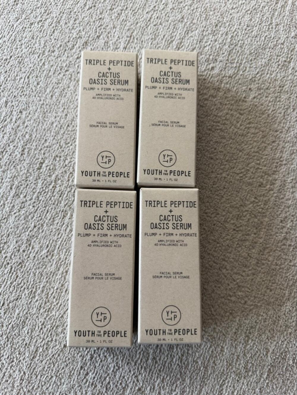 NIB Youth to the People Triple Peptide Cactus and Oasis Serum - Lot of 4
